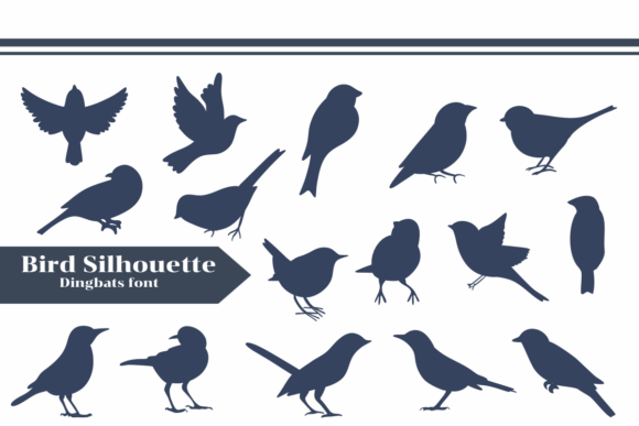 Bird Silhouette Font for Crafters and Sellers