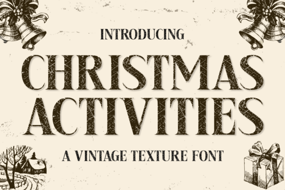 Christmas Activities Typeface for Vintage Branding