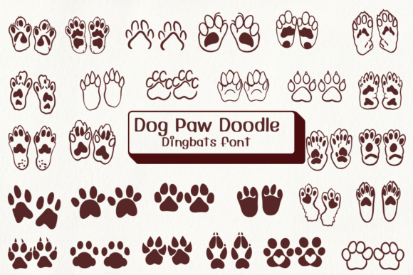 Dog Paw Doodle Font for Creative Makers