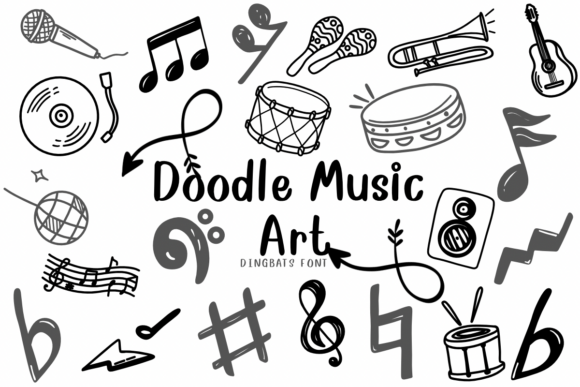 Doodle Music Art Font for Creative Branding