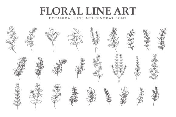 Floral Line Art Font for Small Business Branding