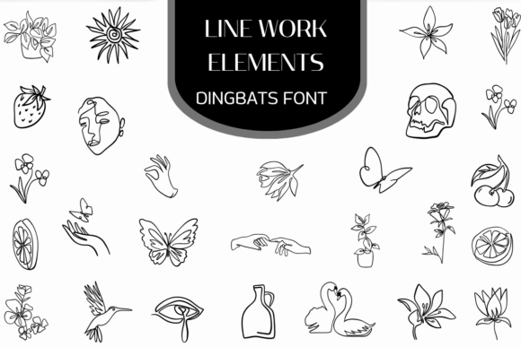 Line Work Elements Font for Minimalist Design