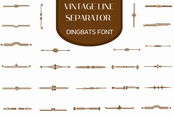 Vintage Line Separator Font for Handmade Branding